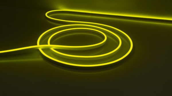 Neon 12V, color yellow NEON-612-SIL-DC12-YELLOW-10mm-AE-MEN